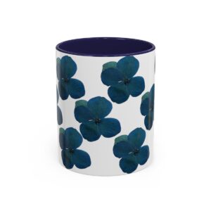 Blue Floral Accent Coffee Mug, 11oz