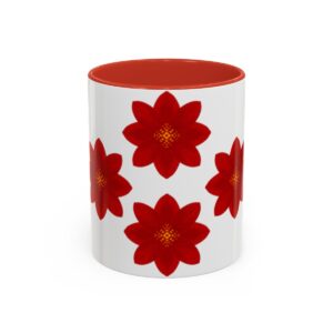 Red Flower Coffee Mug, 11oz