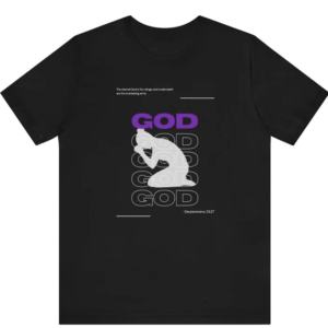 Deut. 33:27 Female Praying Kneeling Short Sleeve Tee