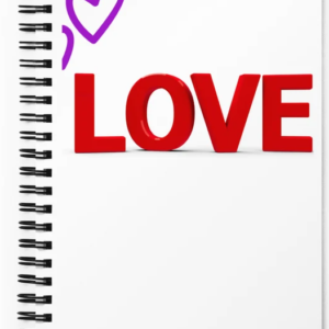 Hearts and LOVE Spiral-Bound Notebook 6 x 9